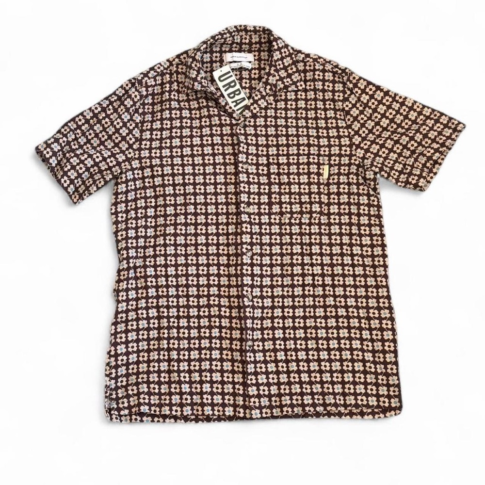 NWT Urban Outfitters Men’s retro floral button-down